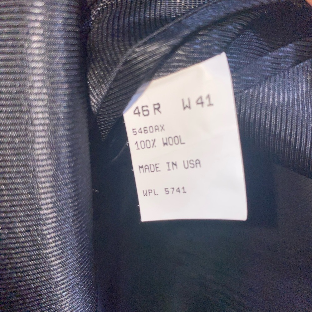 Oscar de la Renta Men’s Pinstripe Blazer 46R Wool Charcoal Gray 2-Button Vintage - Picture 8 of 9